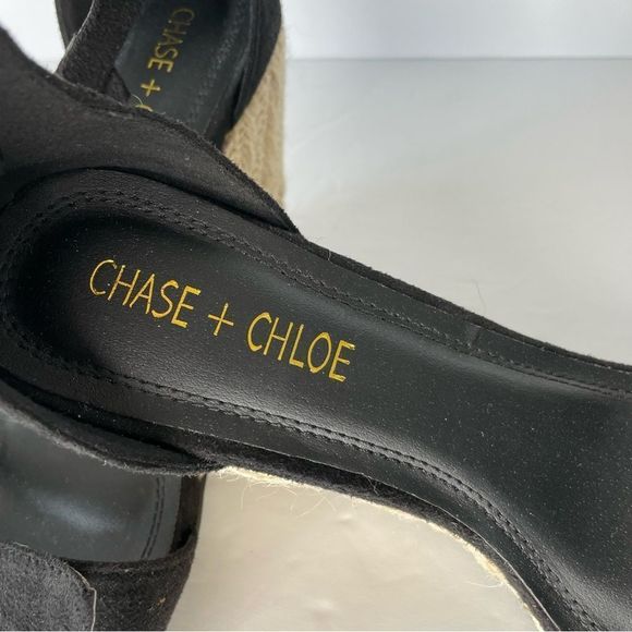 Chase + Chloe Black Bow Espadrilles Wedges 9 - Picture 5 of 8